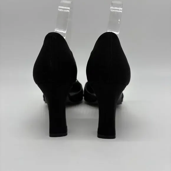 Vintage 90’s Stuart Weitzman D’Orsay Pump Heels 8 Black Sexy Classic - Picture 6 of 16